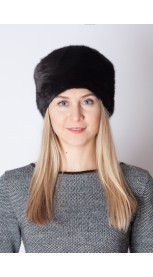Black mink fur hat